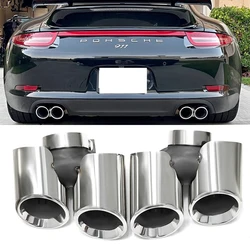 Car Accessories Stainless Quad Steel Exhaust Tip Modified Exhaust Pipe For Porsche 911.1 (997 GenII ) 2008-2016 Tailpipe Nozzle