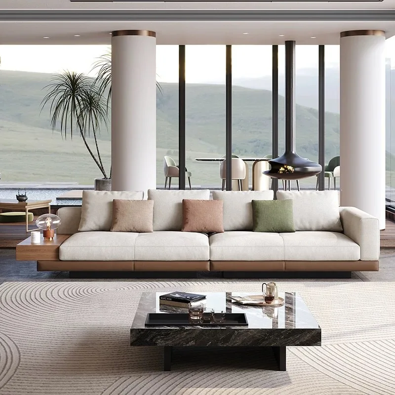 Italian Minimalist Connery Fabric Sofa Set Living Room Modern Simple Thickened Cotton Linen Antique Straight Row Removable