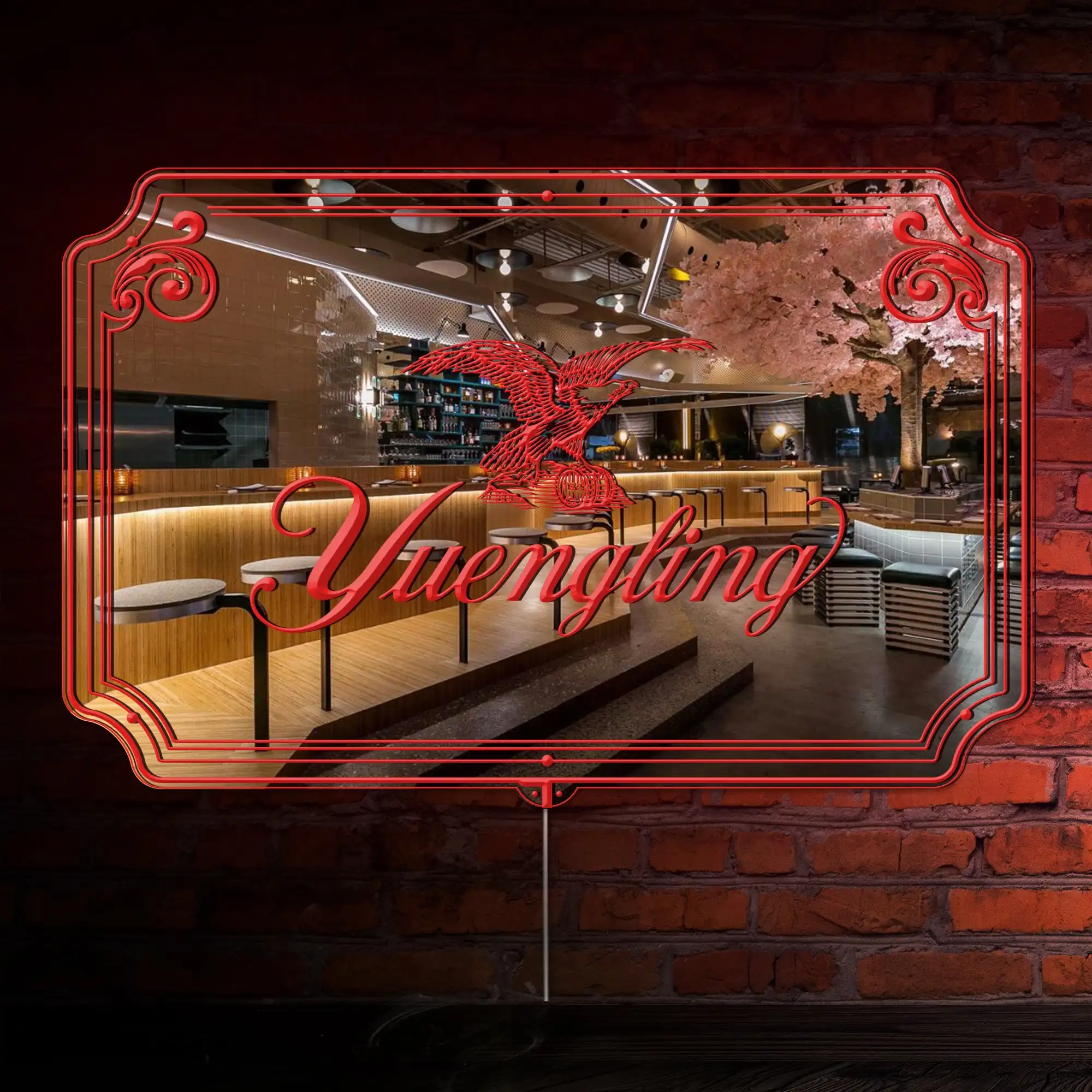 Yuengling RGB LED Neon Sign with Elegant Mirror Backing