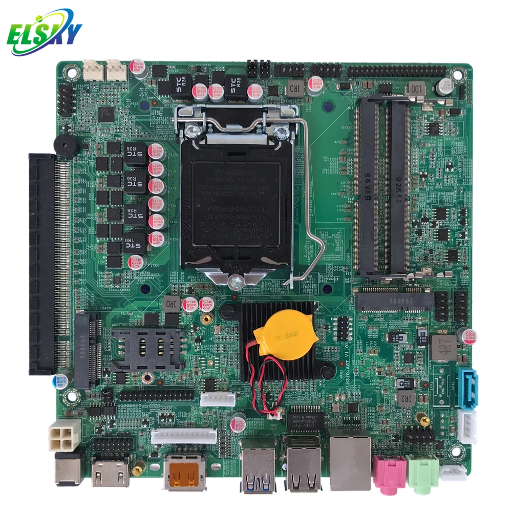 New ELSKY QM3100 LGA1151 Socket 8th 9th Generation Core I3 I5 I7 4Cores 6Cores 8Cores 2xDDR4 M.2 PCIE X16 H310 Motherboard