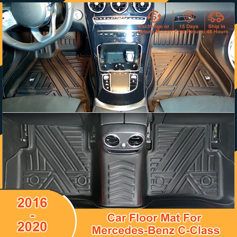 2016-2020 for Mercedes-Benz C-Class 2016 2017 2018 2019 2020 Accessories TPE Floor Mats Snowy Blanket Foot Pad Scratch Cover