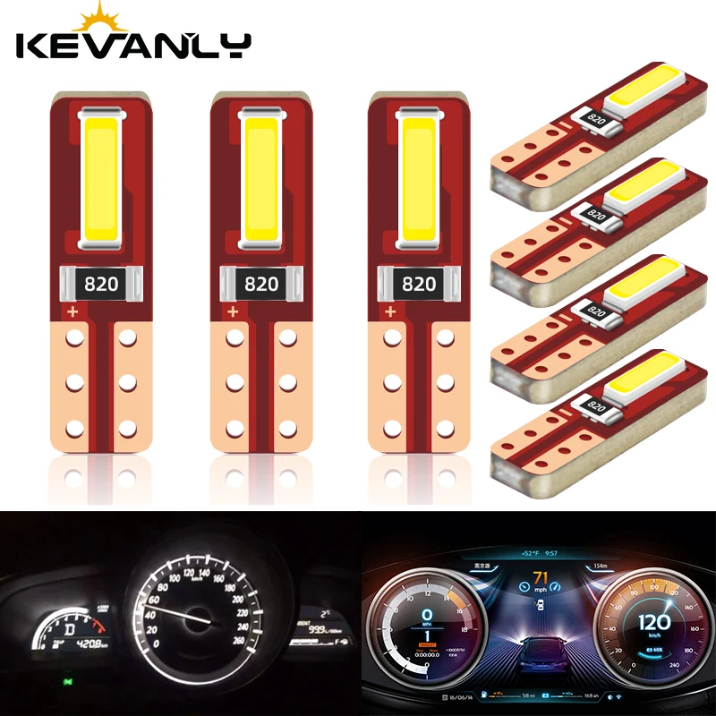 10Pcs T5 Led Bulb Canbus W3W 74 286 W1.2W Super Bright Auto Dashboard Gauge Lamp Car Warning Indicator Instrument Cluster Lights