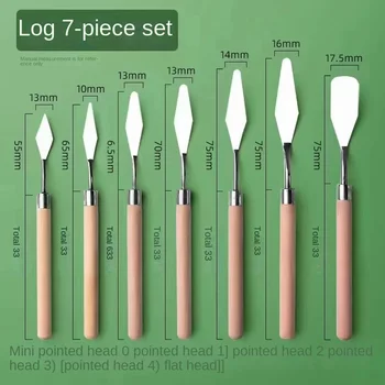 7 قطعة لوحة من الفولاذ المقاوم للصدأ سكين الغواش لوحة عدة لوازم الطلاء الزيتي غرامة الفن سكين أدوات الرسم على الحائط مجموعة شفرات مرنة