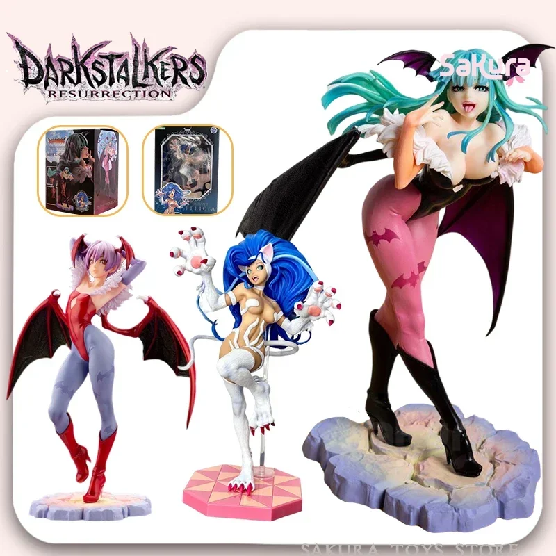 Darkstalkers Morrigan Aensland Anime Figure Lilith Action Figurine Pvc Statue Felicia Figure Girl Halloween Model Collection Toy