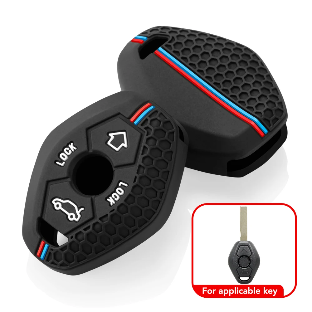 Silicone Car Key Cover Case Cover For BMW X5 E53 X3 F83 E46 E39 E38 E60 E63 E61 E64 Series 3 5 7 330i Z3 Z4 E85 E86 M5 325i view 2