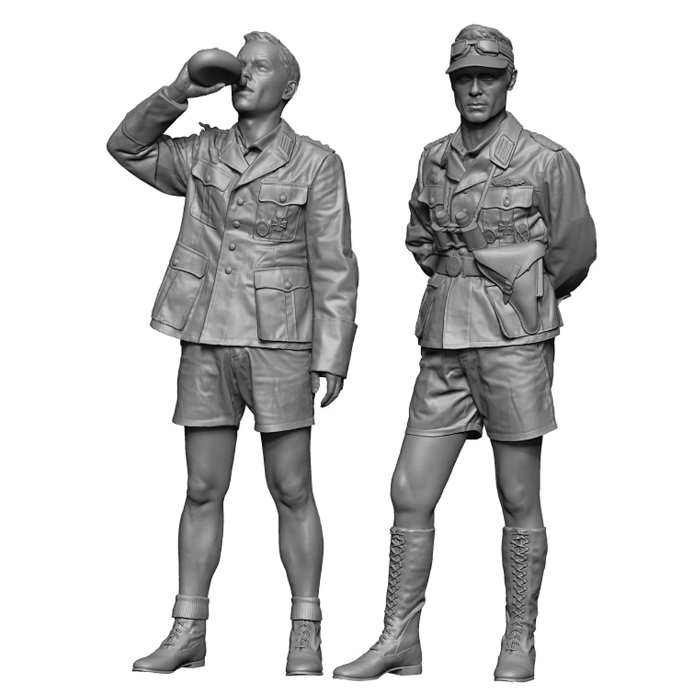 1/35 WWII Dak Officer set, Resin Model figure soldier, Military themes, Unassembled and unpainted kit