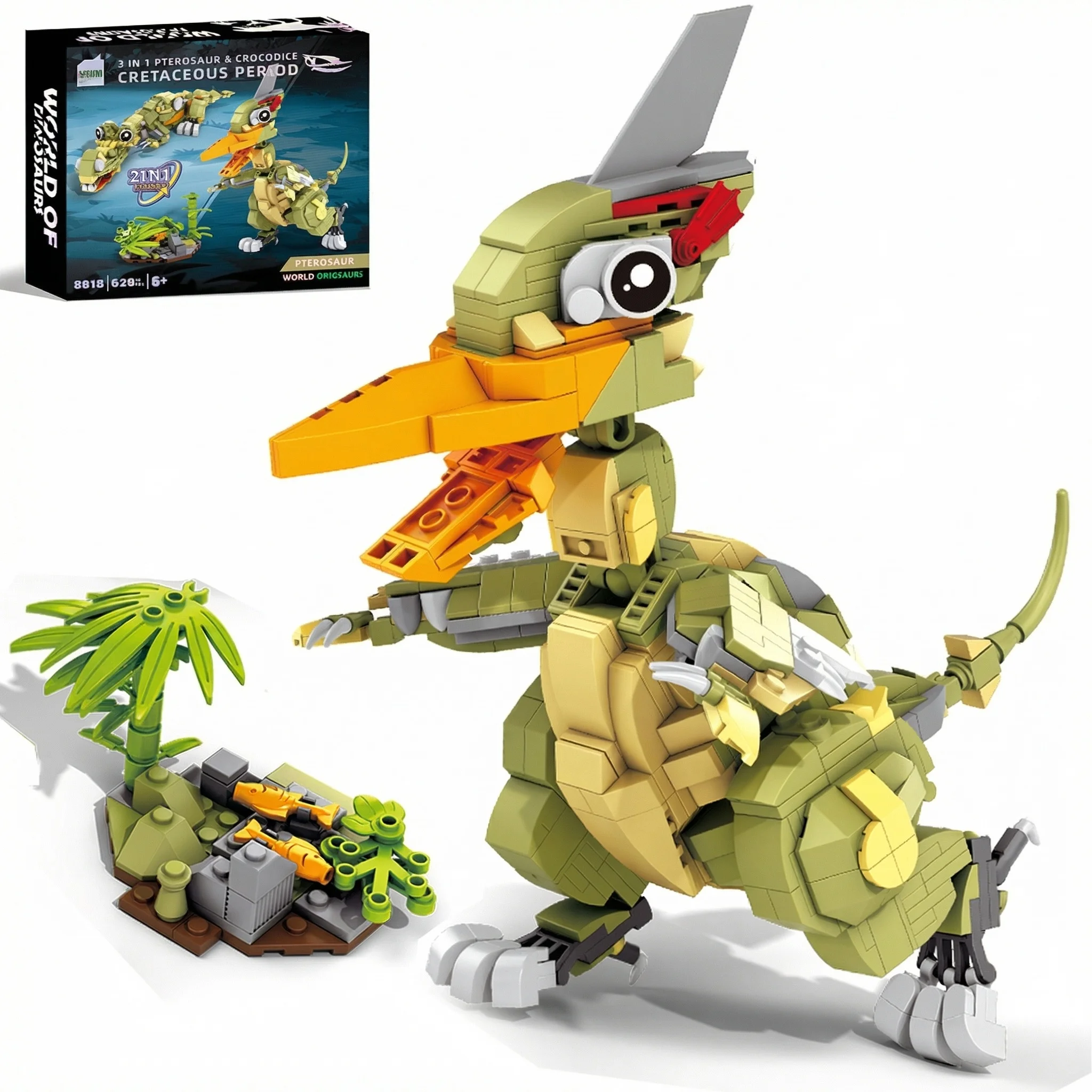 

626 шт. игрушек-динозавров в стиле Юрского периода, подарок для детей 6-12 лет, конструктор-динозавр 2 в 1, трансформирующийся, совместимый с набором Lego Dinosaur Set