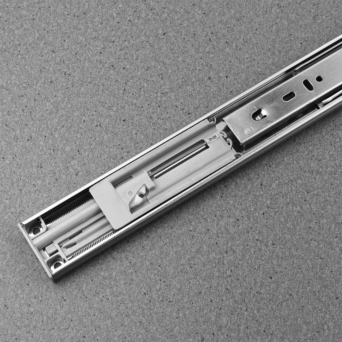 

2 Pcs 3 Sections Drawer Track 20 Inches Rail Steel Ball Bearing Slider Double Spring Mute Heavy Duty Telescopic Slides Wardrobe