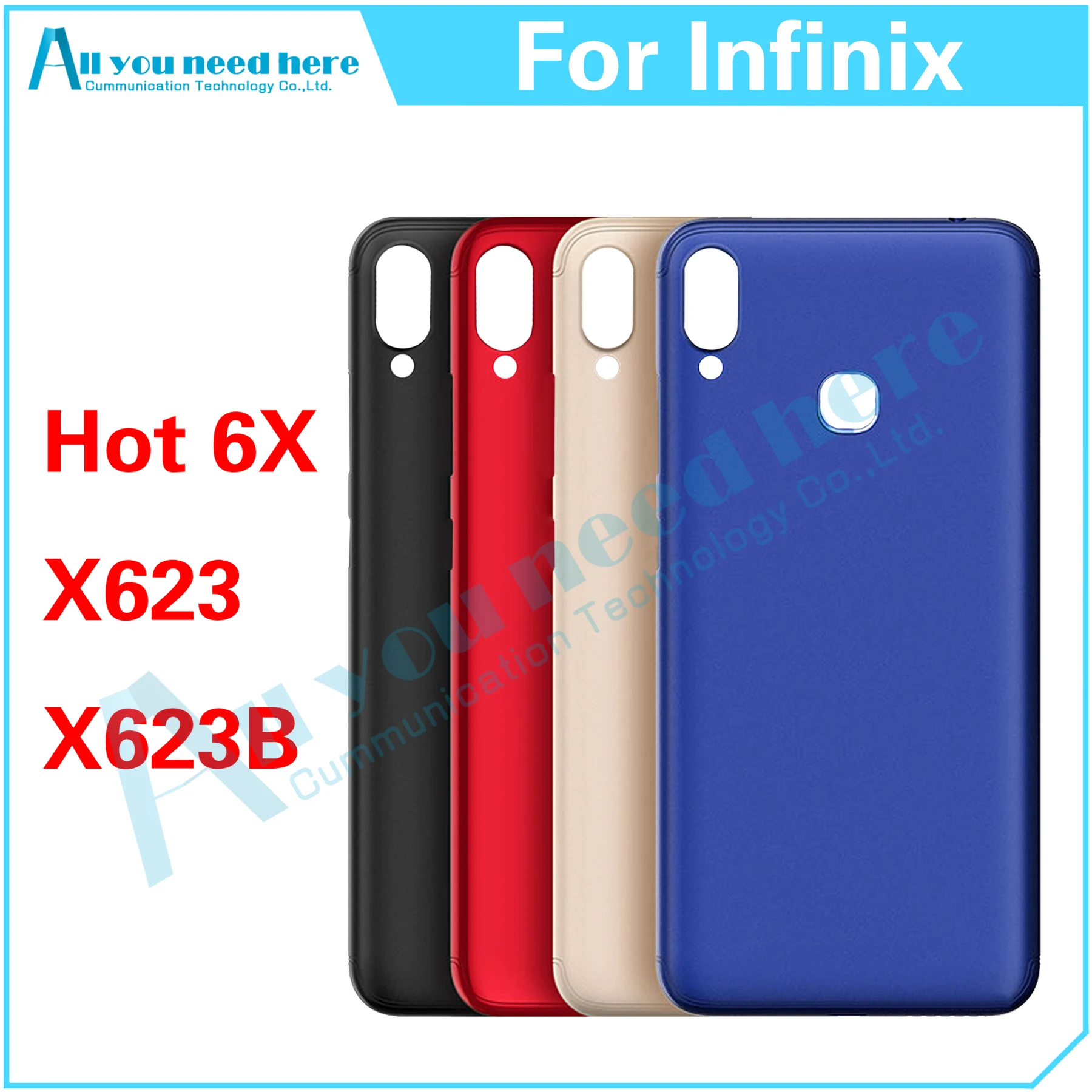 

10PCS For Infinix Hot 6X X623 X623B Hot6x Rear Case Battery Back Cover Door Housing Repair Parts Replacement