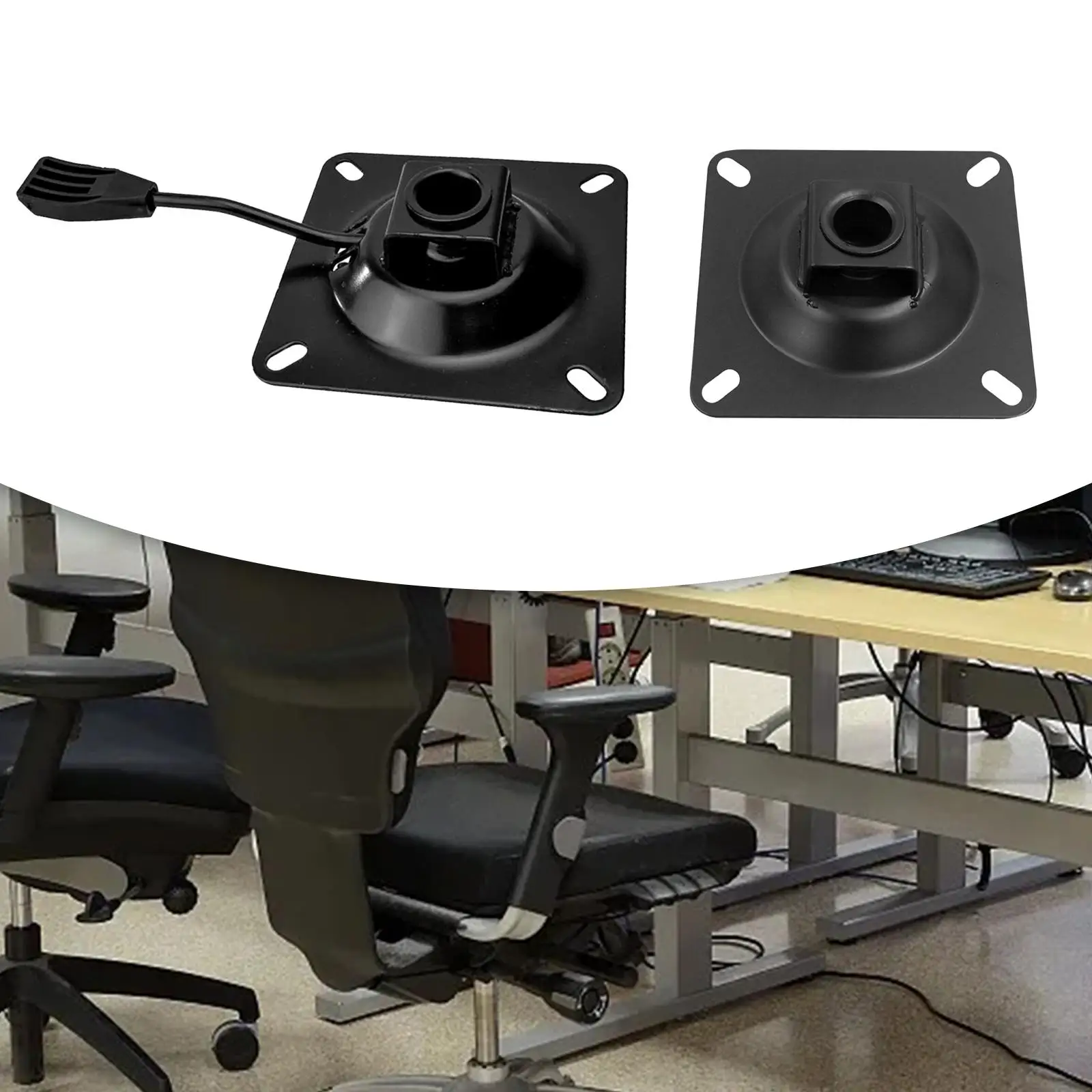 

Swivel Plate Chair Metal Black Mount Hardware for Luxury Bar Chairs Office Gaming Chair Replacement