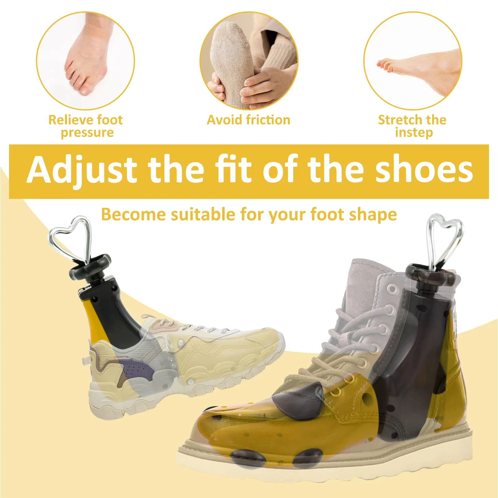 1 Pc Universal Adjustable Shoe Stretcher Widener Shoe Tree for High Top Sneakers Boots Men Women Foot Care Expander Tool