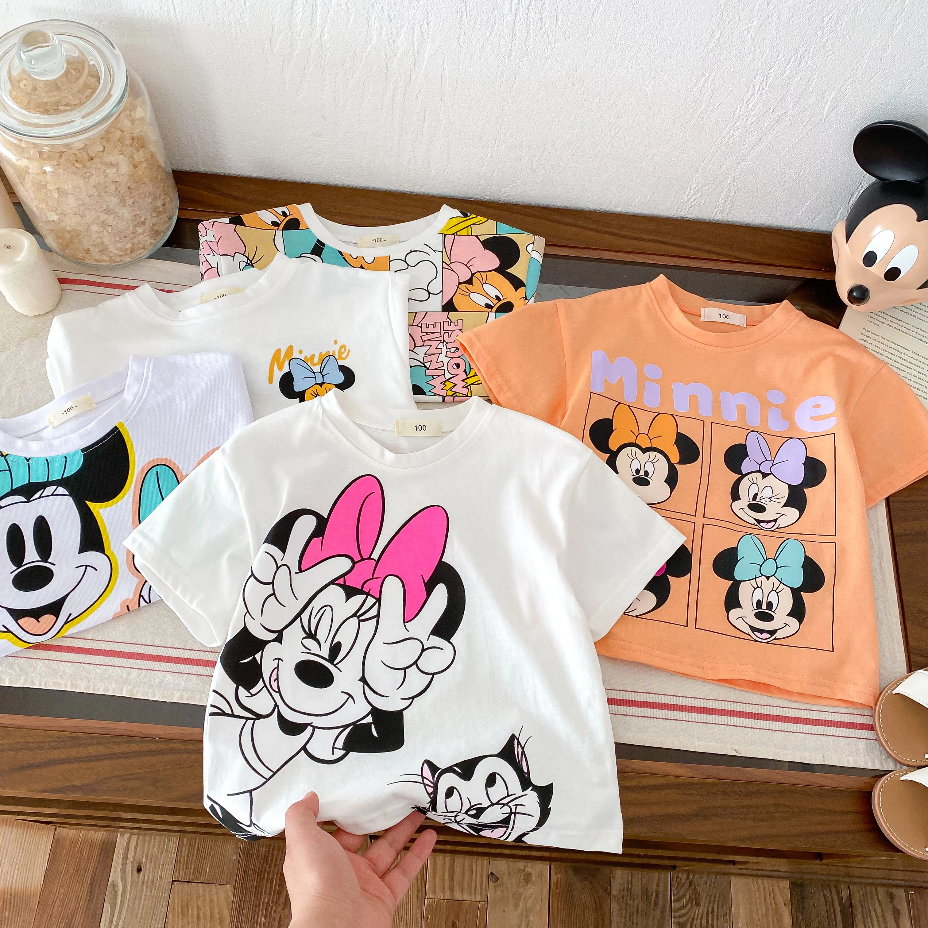 

Lovely Minnie Mouse Print Girl's T-shirt Summer Clothing Cartoon Fashion Kids Short Sleeve Tees Tops Children's Wear T Shirts