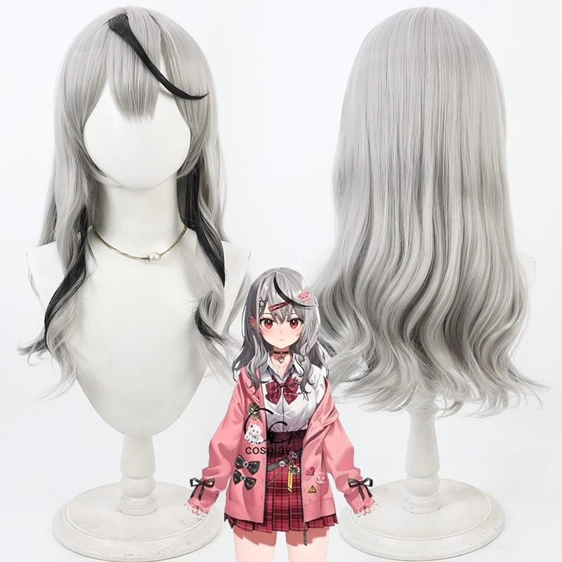 NIJISANJI Virtual YouTube Sakamata Chloe Cos Parrucca Cosplay Halloween Carnevale Party Prop Fibra resistente al calore per capelli sintetici