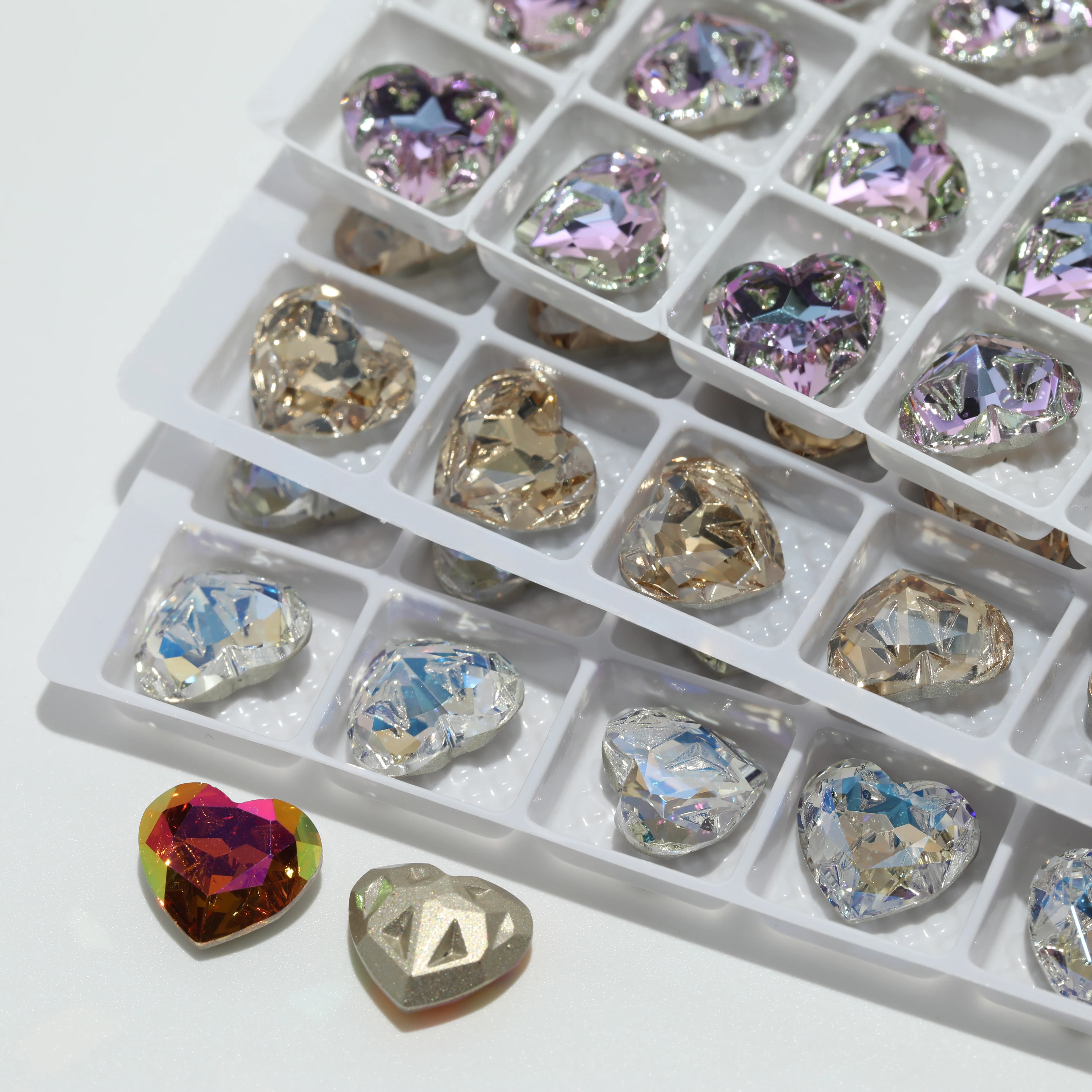 GRST Premium Meteorite Series Strasssteine DV4020 Herzförmige Fancy Stones Glänzende Kristalle DIY-Zubehör für Nagelkunst, Hochzeitskleider, Taschen – Detail 4