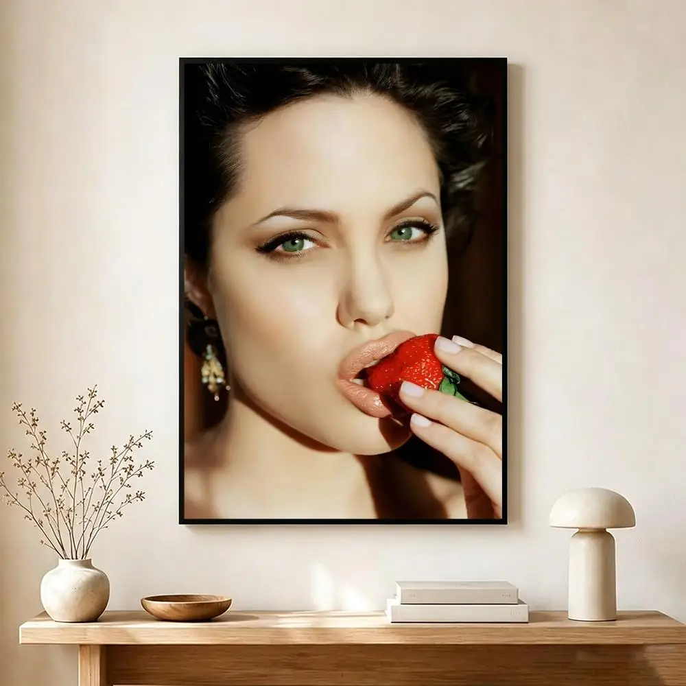 Glamorous Actress A-Angelina Jolie Poster Lightweight Self‑Adhesive PP Wall Decal for Study Living Room Bedroom Decor Gift