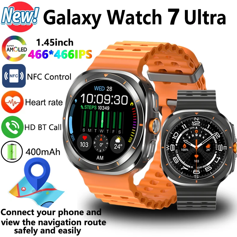 Für Samsung Galaxy Watch 7 Ultra GPS Kompass NFC Smartwatch Outdoor-Sport Mann Amoled BT Call IP68 Galaxy 6 verbesserte Smartwatch