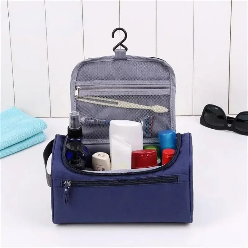 Borsa per il trucco portatile capacità Unisex organizzatore cosmetico impermeabile custodia per articoli da toeletta per donna uomo lavare il trucco