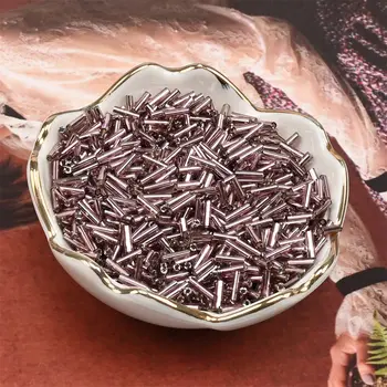 2x6mm 銀色細管珠 玻璃迷你日本珠 用於DIY手鍊首飾製作服裝配件 10 最佳銷售 管珠 - №3