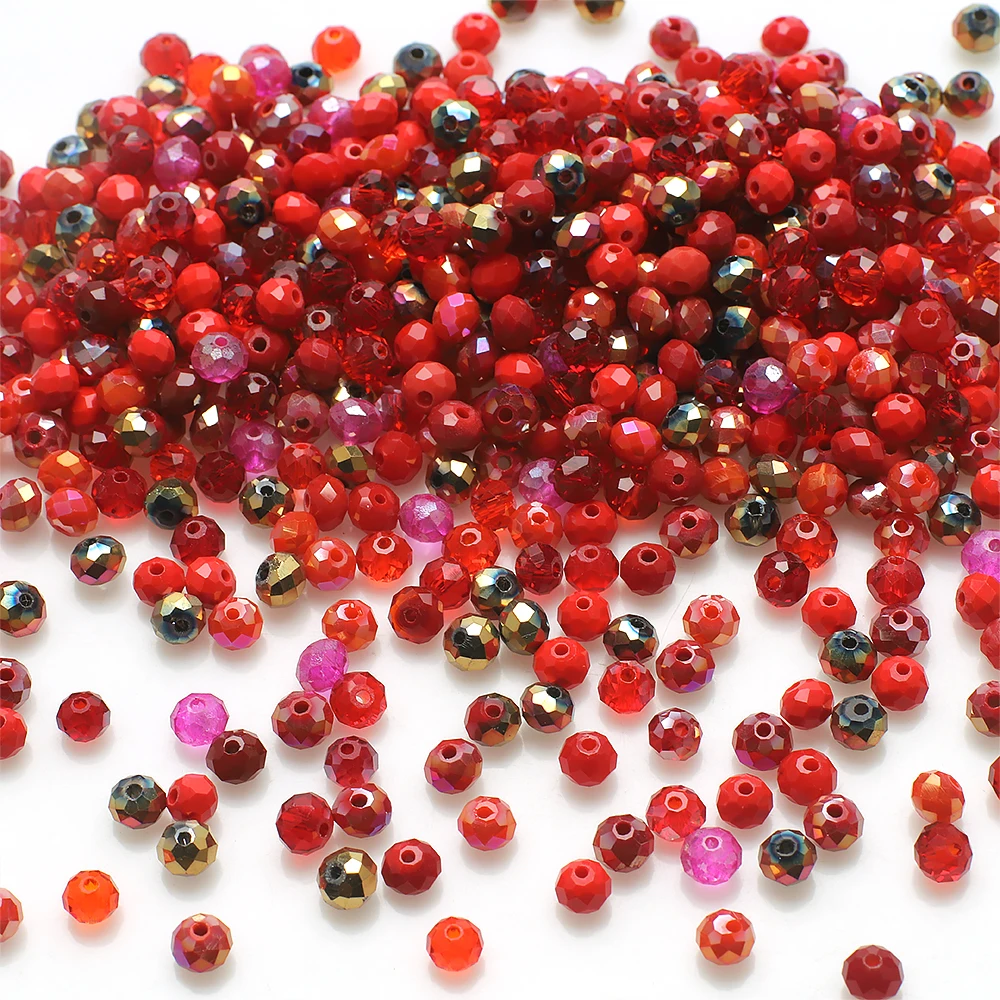 500 stks/partij 4MM AB Kristalglas Rondelle Facet Losse Spacer Ronde Kralen voor DIY Maken Ketting Armband Sieraden accessoires