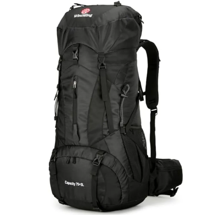 Hiking Backpack with Rain Cover Waterproof Camping Backpack Shoes Warehouse for Men Women, Frameless