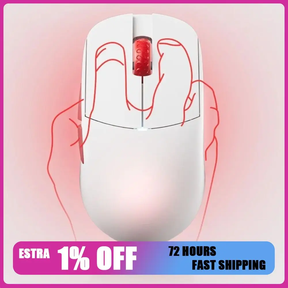 

New LAMZU Atlantis Mini 8K Wireless Gaming Mouse Blazing Snow Red & White Limited Edition 51g Lightweight PAW3950 PC Mouse Gift
