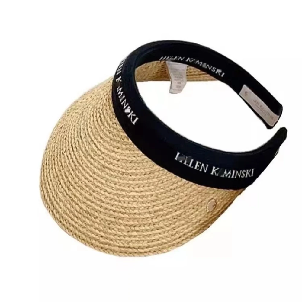 Raffia Panama Straw Empty Top for Women Summer Hat Sun Protection Outdoor Sports Fishing Vacation Beach Chapeau