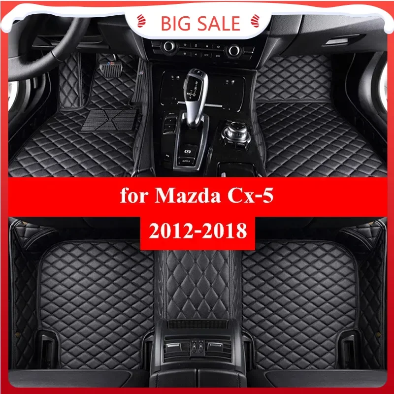 Brand  Car Floor Mats For Mazda Cx-5 2012 20132014 2015 2016 2017 2018 Flash Mat Leather Custom Foot Pads Automobile Carpet Car