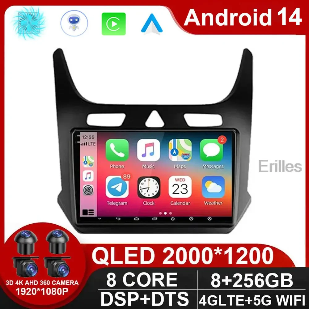 Android 14 Car Radio for Chevrolet Cobalt 2 2011-2018 Multimedia Video Player 2Din 4G Carplay Stereo GPS DVD Head Unit NO DVD