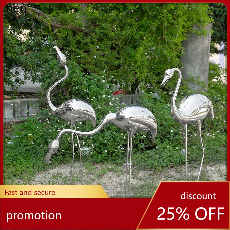 

ZML Pool Ornament Stainless Steel Animal Sculpture Floor Ornament