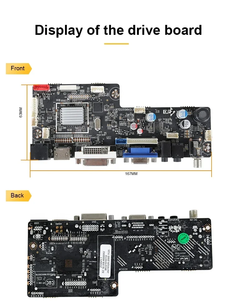 Rtd2556 Monitor de Pc Lcd multiusos, placa de Control de controlador Ad con puerto de Monitor, soporte 1920x1080