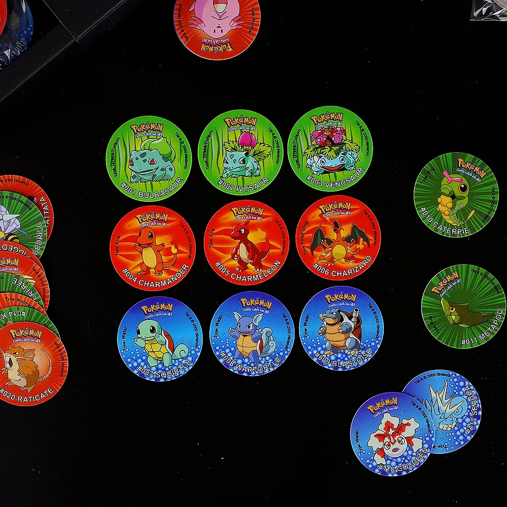 Pokemon Tazos 1/2/3 Generation160/100/141pcs Card Pogs Pikachu Charizard Trainer Full Collection Game Card Cheetos Chipitaps Tap