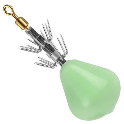 Luminous Squid Jig Hooks Octopus Lures Glow in Dark Fishing Lures Fluorescent Squid Hook for Saltwater Freshwater Fishing