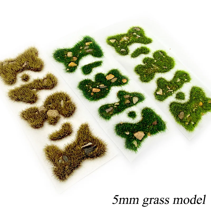 

5MM Grass Field Lawn Model Static Grass for Building Sand Table Landscape Materials Diorama Kits with Stones