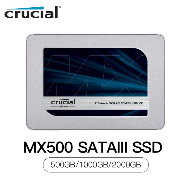 Crucial-unidade de estado sólido interna, disco rígido SSD para notebook, HDD, disco rígido, MX500, 250GB, 500GB, 1TB, 2TB, 4TB, BX500, 480G, 3D, NAND, 3,0