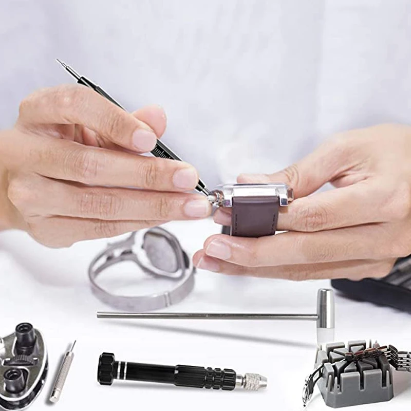 153 Watch Repair Tool Kit Watch Battery Replacement Tool Kit Watch Strap Link Remover