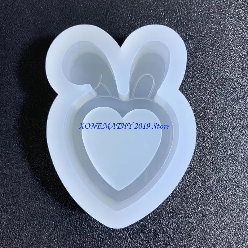 F42F لتقوم بها بنفسك الايبوكسي آذان أرنب الحلي الديكور قالب قطرة الغراء سيليكون قالب محلية الصنع