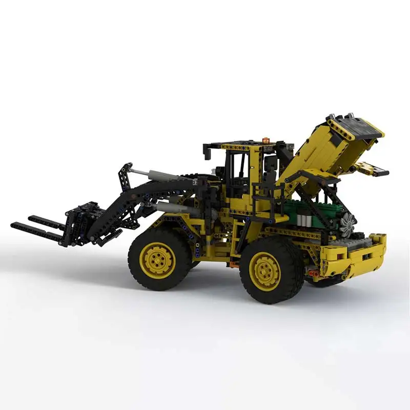 MOC- 125288   Cargador de ruedas multifunción, relación 1: 18, modelo de bloques de construcción DIY, tecnología de ensamblaje, juguetes de ladrillos, regalos para niños