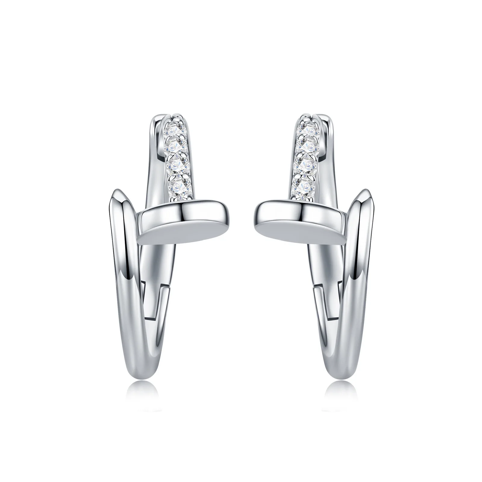 Iced D Color VVS1 Moissanite Hoop Earrings Women 925 Sterling Silver Huggie Earrings Pass Diamond Tester with Gra Wholesale Gift