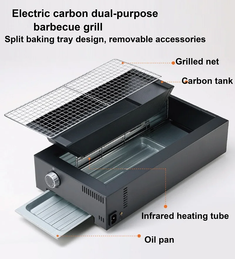 1200W domowa elektryczna maszyna do grillowania przenośna Camping na świeżym powietrzu do parzenia herbaty Grill o dużej pojemności nieprzywierająca