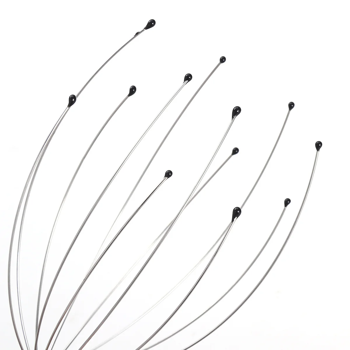 

5Pcs Head Massager Hand Held Therapeutic Scalp Scratcher Steel Wire Wooden Handle for Relaxation Stress Relief Neck Shoulder