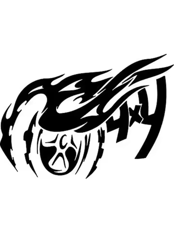 Creative 4X4 Wheel Pattern Decals High Quality Car Window Decoration Personality Pvc Waterproof Decals Black/white, 16cm*11cm