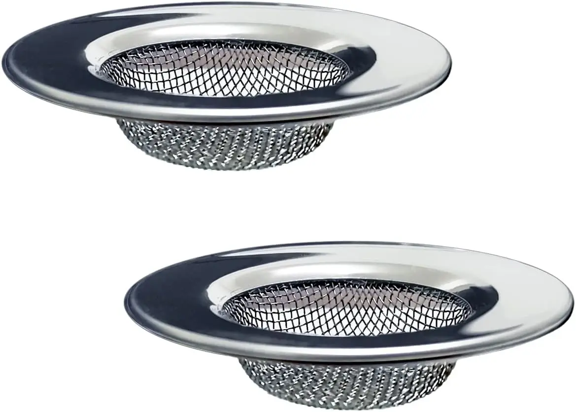 

Stainless Steel 1.5" Drain Strainer - Hair Catcher for Sink, Tub, Shower, Laundry, RV - Pack of 2