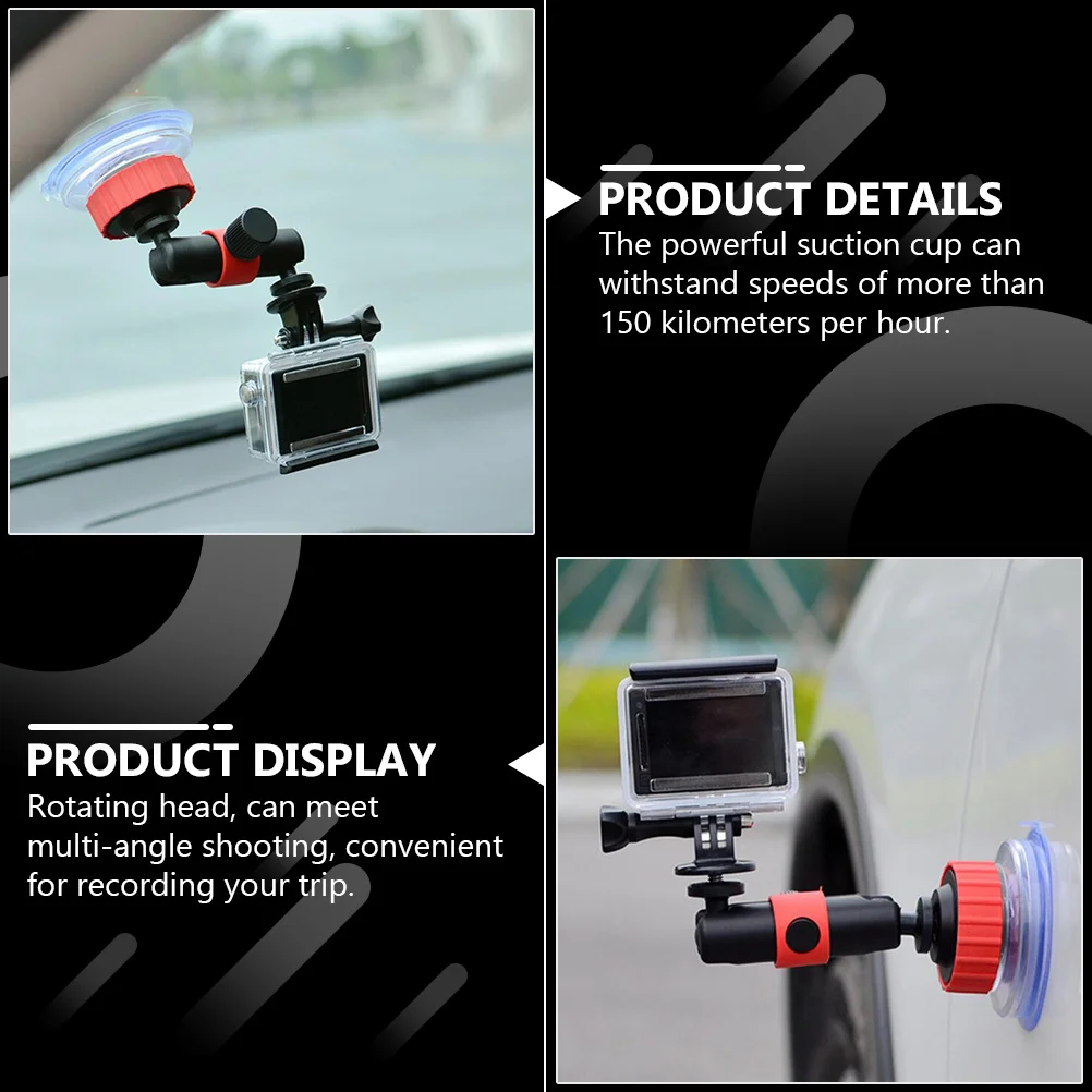 

Suction Cup Camera Mount For Action Camera Car Window Holder 150Km/H Rotating Head Abs Dash Cam Windshield Mount