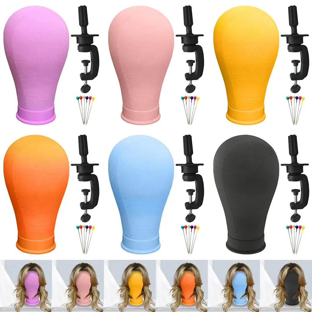 22 inch Canvas Block Head Mannequin Head, Canvas Wig Block Head, Styling Head