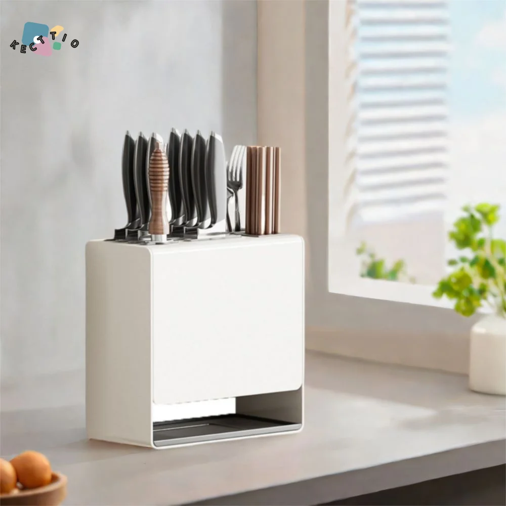 

Carbon Steel Knives Holder Drainage Large Capacity Tableware Storage Rack Mold-resistant Space Saving Chopstick Cage Kitchen