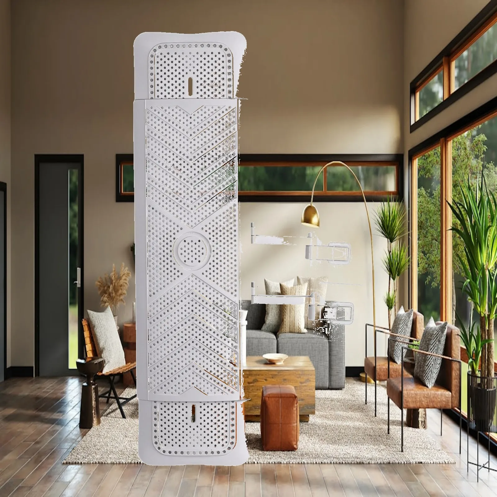 Adjustable Vertical Air Conditioner Deflector Anti Direct Blowing Windshield for Floor Standing AC Units No Tools Needed