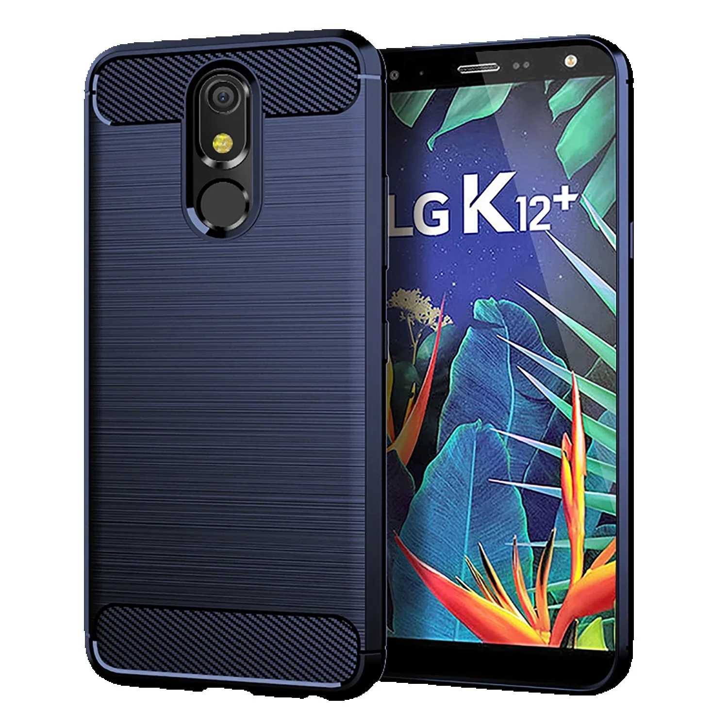 For LG Plus K11+ Alpha 2018 K8X Carbon Fiber Cover For Lg K12+ K10 Power K12 Max Shockproof Case Coque Fundas