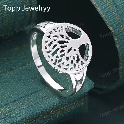 Charm 925 Sterling Silver 7-10# Exquisite Tree Ring Women Fashion Wedding Party Jewelry Accessories