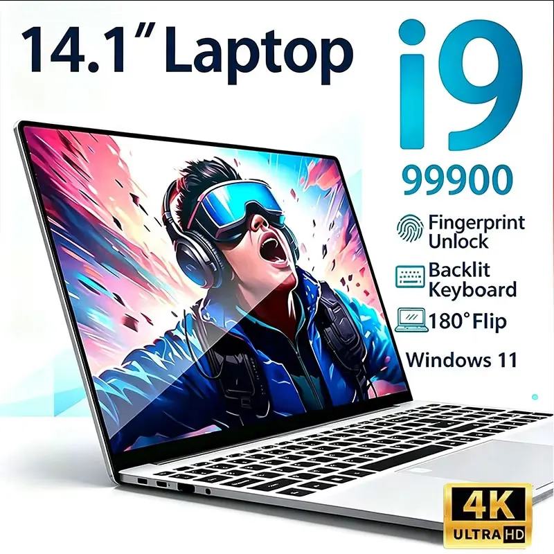 14.1' Intel Core i9-9900 Windows 11 Pro Laptop Computer 32GB RAM 512GB 1TB 2TB SSD Portable Notebook PC Office Study Laptops