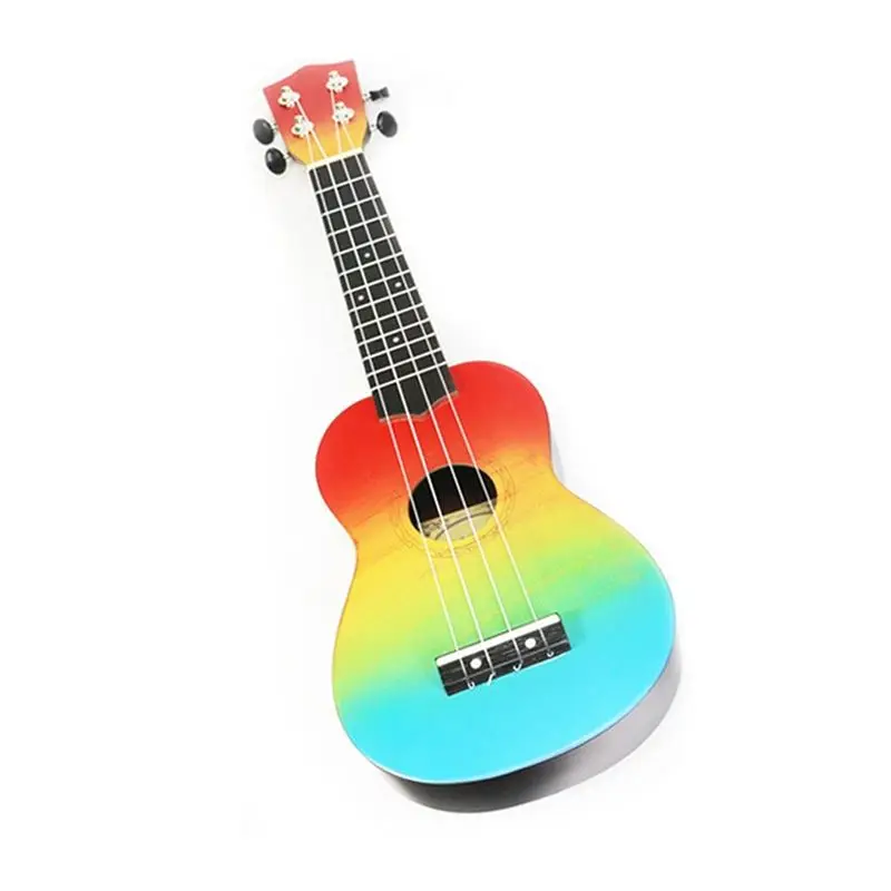 

CGDS-Soprano Ukulele для начинающих, 21-дюймовый укулеле из липы, 4 струны, гавайская гитара для студентов и детей, радужный цвет